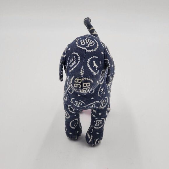Victoria's Secret Pink Mini Dog Plush Blue & White Logo - Picture 4 of 7